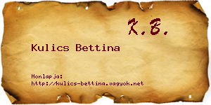 Kulics Bettina névjegykártya